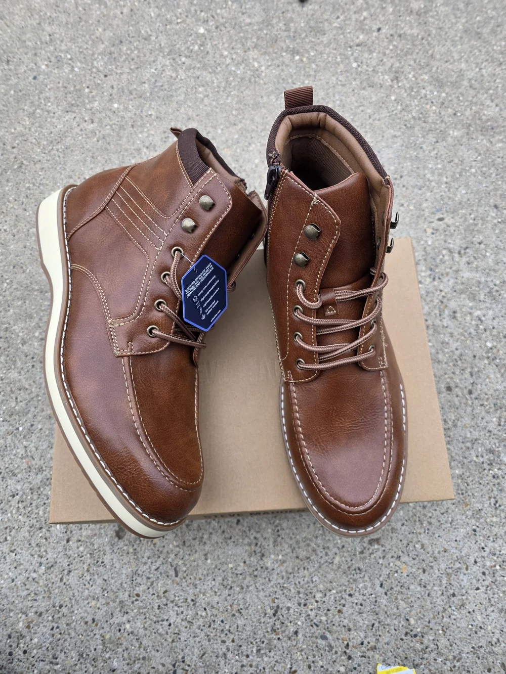 Steve Madden Ortholite  Leather Lace-Up Boots Men Size 11